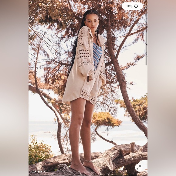 Free People Jackets & Blazers - NWOT Free People Dune Bug Crochet Cardigan